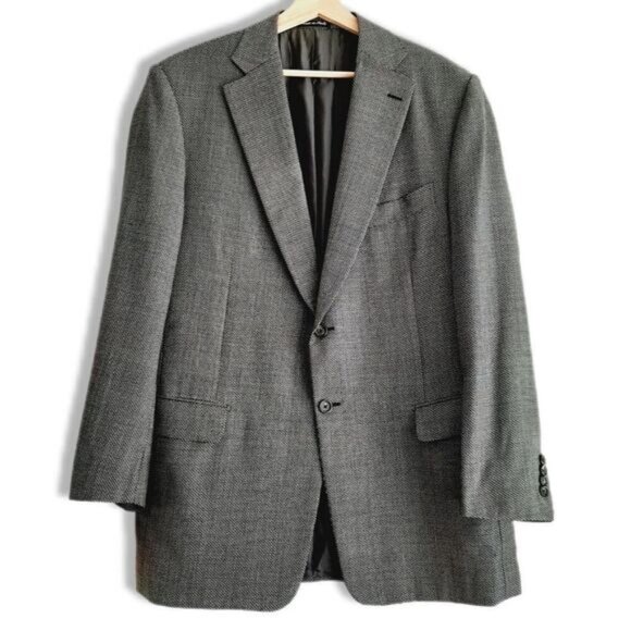 PAL ZILERI Italy Suit Jacket 100% Wool Grey Men's Sz 42 R - Picture 1 of 16